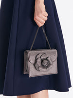 Load image into Gallery viewer, Oscar de la Renta, Pave Crystal Mini TRO Bag, Smoke/Gunmetal
