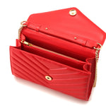 Load image into Gallery viewer, Chrysansmile Red Clutch Purses for Women Genuine Leather Crossbody Bags Fashion Quilted Womens Handbags with Chain
