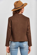 Load image into Gallery viewer, PRETTYGARDEN Women 2025 Fashion Fall Coats Outerwear Long Sleeve Open Front Crop Faux Suede Leather Jackets (Coffee,X-Large)
