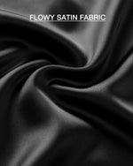 Load image into Gallery viewer, BTFBM 2025 Womens Summer Fall Long Satin Skirt Silk Elegant High Waist Cocktail Party Wedding Flowy A-Line Midi Skirts(Black, Small)
