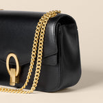 Load image into Gallery viewer, Amazon Essentials Women's Chain Shoulder Bag, Black Faux Leather, One Size
