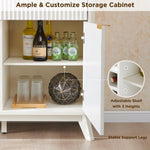 Load image into Gallery viewer, OKD Fluted Wine Bar Cabinet for Liquor, 60&quot; Modern Coffee Bar Cabinet w/Wine &amp; Glass Rack, Large Buffet Sideboard w/ 3 Storage Drawers &amp; Adjustable Shelves for Home, Dining Room, Kitchen, Solid White
