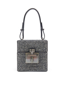Oscar de la Renta, Crystal Pave Alibi Cube, Graphite