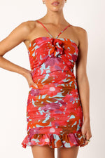 Load image into Gallery viewer, Petal &amp; Pup Zuri Rosette Mini Dress - Pink Azalea M
