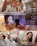 Load image into Gallery viewer, NEWKEY LED Face Mask Light Therapy,Red Light Therapy for Face Wrinkle Blue Light Therapy Mask for Face Acne,150LEDs,10 Min Auto Shut off, Wired
