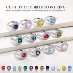 Load image into Gallery viewer, RANDES Cushion Cut Ruby Birthstone Ring Sterling Silver 3 Carat Engagement Rings Double Halo Red Stone Promise Wedding Ring Size 6
