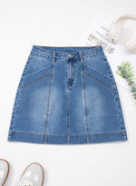 Load image into Gallery viewer, Sidefeel Women's Jean Skirt High Waisted Stretch Casual Trendy Summer Mini Denim Skirt Dress Medium Blue
