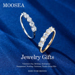 Load image into Gallery viewer, MOOSEA Mothers Day Gifts for Wife, 5 Stone Moissanite Wedding Bands for Women Anniversary Birthday Engagement Mothers Rings 925 Sterling Silver Moissanite Jewelry Gift Her Girlfriend Grandma
