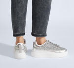 Load image into Gallery viewer, LUCKY STEP Platform Glitter Sneakers for Women Fashion Sparkly Bling Shiny Low Top Tennis Sneakers Faux Leather Casual Walking Shoes(Silver Glitter,10)
