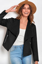 Load image into Gallery viewer, PRETTYGARDEN Women's Faux Suede Jackets 2025 Fashion Fall Clothes Long Sleeve Open Front Cropped Coat Outwear (Black,X-Large)
