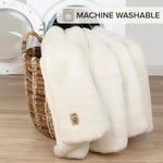 Load image into Gallery viewer, UGG Euphoria Plush Faux Fur Throw Blanket Medium Weight Reversible Luxury Soft Throw for Couch Bed or Chair Hypoallergenic Machine Washable Home Decor Fluffy Blanket, 50-inch x 70-inch, White Snow
