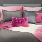 Load image into Gallery viewer, JWH 3D Flower Throw Pillow Cover Decorative Handmade Floral Pillow Case Soft Velvet Pillowcase Lumbar Cushion for Bed Living Room Chair Couch Decor Shams 12x20 Inch Hot Pink
