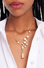 Load image into Gallery viewer, kate spade new york Cheers to That Statement Pendant, Champagne &amp; Gold Color
