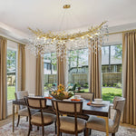 Load image into Gallery viewer, kvtinmty Modern Crystal Gold Chandelier, 55&quot; Large Rectangular Oval Tree Branch Crystal Chandeliers for Dining Room,16-Light Flush Mount K9 Crystal Chandeliers, for Kitchen Island,Dining Room

