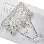 Load image into Gallery viewer, COAIMANEY Women Sparkly Rhinestone Clutch with Chains, Glitter Evening Handbag Purse Shoulder Bag for Wedding Party Prom

