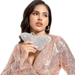 Load image into Gallery viewer, Boutique De FGG Butterfly Crystal Clutch Bags Women Evening Bag Party Rhinestone Handbags Bridal Crystal Clutch Purses,Mini,Red
