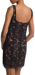Load image into Gallery viewer, Michael Kors Women's Lace Square Neck Mini Dress, Black, 10
