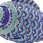 Load image into Gallery viewer, Boutique De FGG Fish Rhinestone Clutch Purses for Women Formal Evening Bags Prom Purse Wedding Party Crystal Clutch Bag,Mini,Light Blue
