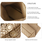 Load image into Gallery viewer, SLHFPX Handmade Woven Bag Handbag For Women Vegan Leather Tote Bag With Purses Travel Shoulder Bag Underarm Bag Beach Bag Gold, 240516-2025-07

