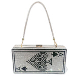 Load image into Gallery viewer, MAYIFDO Diamond Sliver Crystal Evening Bag Rhinestone Bling Handbags Ace of Spades Purses Poker Card Clutch For Party.
