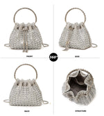 Load image into Gallery viewer, Sweetovo Sparkly Diamond Evening Bag Clutch Purses for Women Rhinestone Purse Glitter Handbag for Party Prom Cocktail Wedding (Silver)
