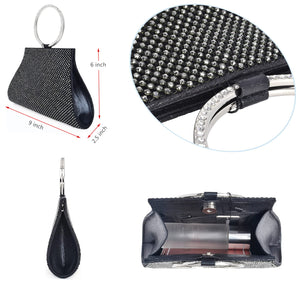 MOSSMON Crystal Clutch Purses Bride and Bridesmaid Handbag Elegant Wristlet Evening Bag for Women