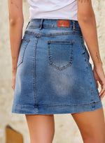 Load image into Gallery viewer, Sidefeel Women's Jean Skirt High Waisted Stretch Casual Trendy Summer Mini Denim Skirt Dress Medium Blue
