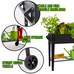 Load image into Gallery viewer, LEETOLLA Elevate 32&quot; Tall Raised Garden Bed Outdoor with Wheels &amp; Shelf for Mobility, 400LBS Capacity, Anti-Rust Steel Planter Box for Vegetables/Herbs, Patio-Balcony-Backyard
