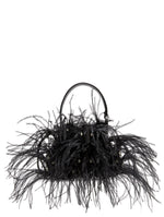 Load image into Gallery viewer, Oscar de la Renta, Nano Ostrich Feather O Handle Bag, Black
