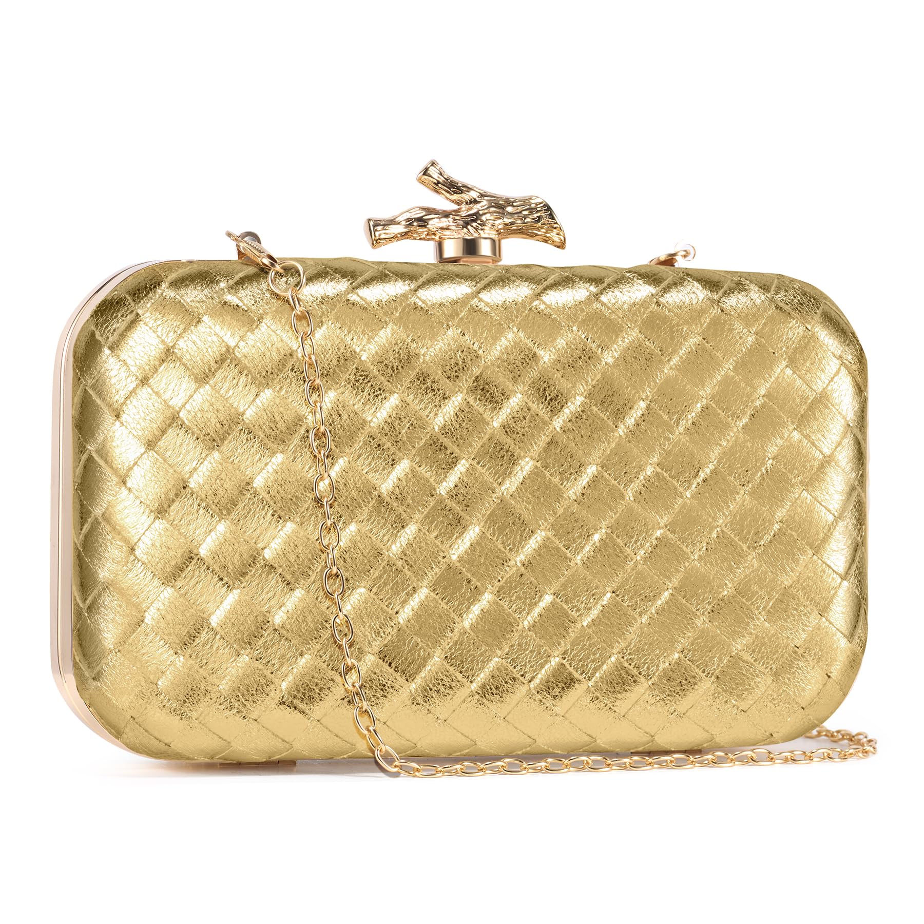CHUNLI Clutch Purses for Women Evening/Wedding Chic Woven Bag Formal PU Leather Purse Designer Handbags for Women