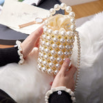 Load image into Gallery viewer, Grandxii Pearl Clutch Purse White Summer Handbag Evening Bag Beaded bag For Women Small Bag Mini
