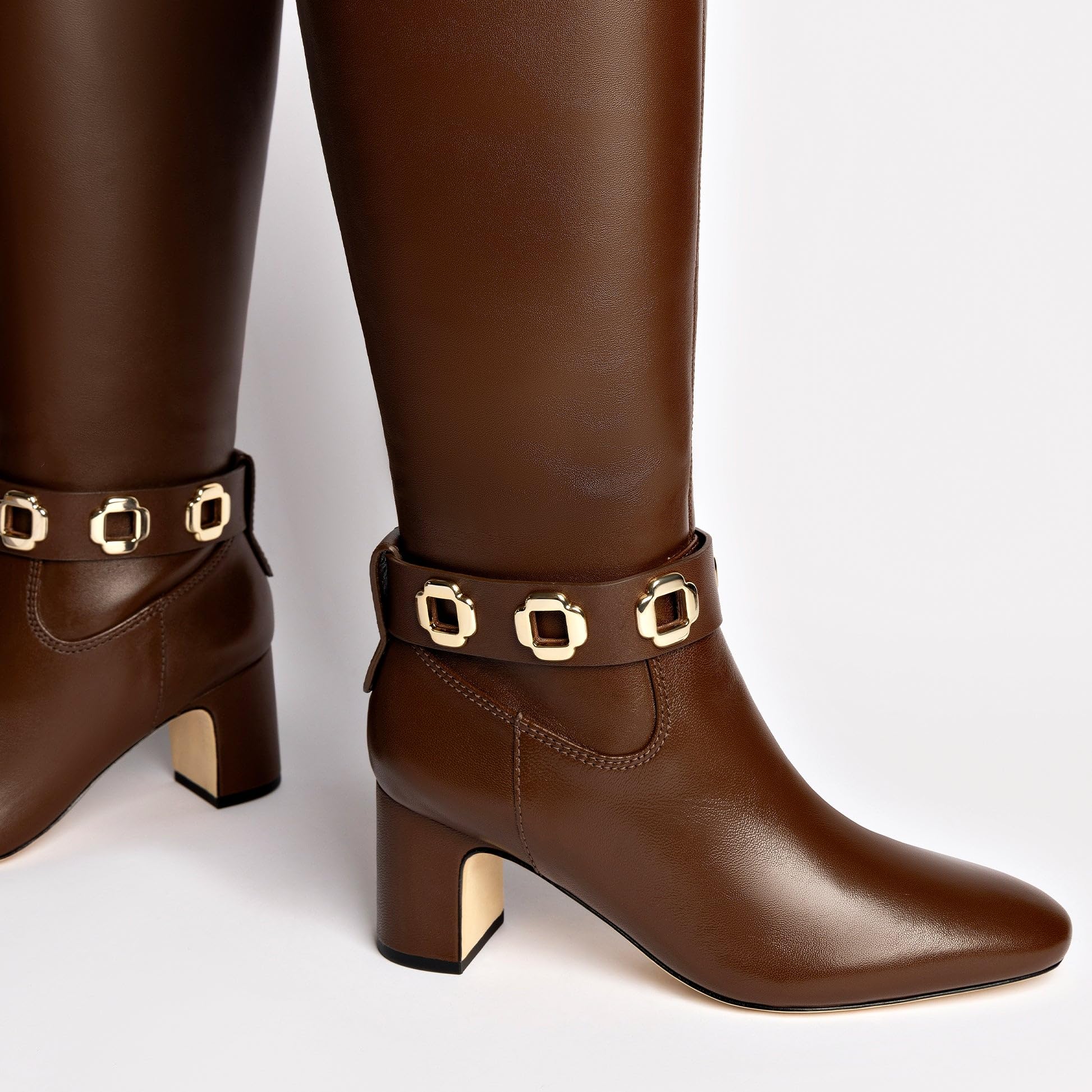 Larroudé Milan Block Boot In Cognac Leather 8.0 / Cognac