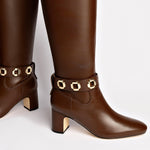 Load image into Gallery viewer, Larroudé Milan Block Boot In Cognac Leather 8.0 / Cognac
