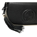 Load image into Gallery viewer, Gucci Soho Leather Flap Shoulder Bag Black Gold Tassel New Authentic
