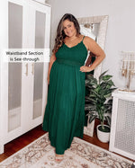 Load image into Gallery viewer, Dokuritu Womens Dresses Beach Crochet Lace Maxi Dress Summer Spaghetti Strap Long Wedding Guest Dresses for Women Vacation Outfits 2024(DarkGreen,M)
