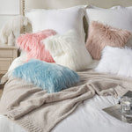Load image into Gallery viewer, Phantoscope Pack of 2 Faux Fur Solid Throw Decorative Pillow Cover Cushion Covers Luxury Soft Decorative Pillowcase Fuzzy Pillow Covers for Bed/Couch,White 26 x 26 Inches
