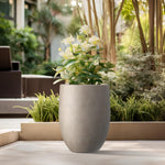 Load image into Gallery viewer, Kante 21.7&quot; H Weathered Concrete Tall Planter, Large Outdoor Indoor Decorative Pot with Drainage Hole and Rubber Plug, Modern Round Style for Home and Garden
