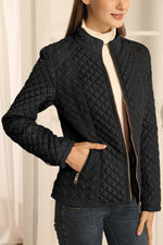Load image into Gallery viewer, Bellivera Women's Stand Collar Lightweight Quilted Puffer Jacket Padded Zip Coat for Spring and Winter 087 black S
