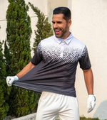 Load image into Gallery viewer, uideazone Mens Golf Shirts Short Sleeve 3D Print Athletic Polo Shirts White Black Dry Fit Performance Moisture Wicking Collar Tops

