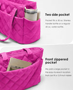 Load image into Gallery viewer, Uselike Tote Bag for Women, Lightweight Puffer Tote Work Bags with Compartments for Travel, Quilted Shoulder Bag with Zipper
