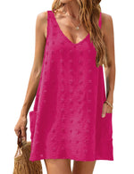 Load image into Gallery viewer, Blooming Jelly Womens Casual Sun Summer Dresses Sleeveless Bathing Suit Cover Up Mini Beach Dress (Medium, Hot Pink)
