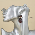 Load image into Gallery viewer, Jules D.Colorful Dangle Earrings Natural Shell Cluster Beads Drop Earrings for Women Dangling (Brown)
