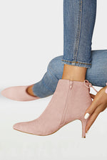 Load image into Gallery viewer, Womens Pointed Toe Heels Ankle Booties Kitten Stiletto Bowtie Strappy Fall Dress Boots Shoes
