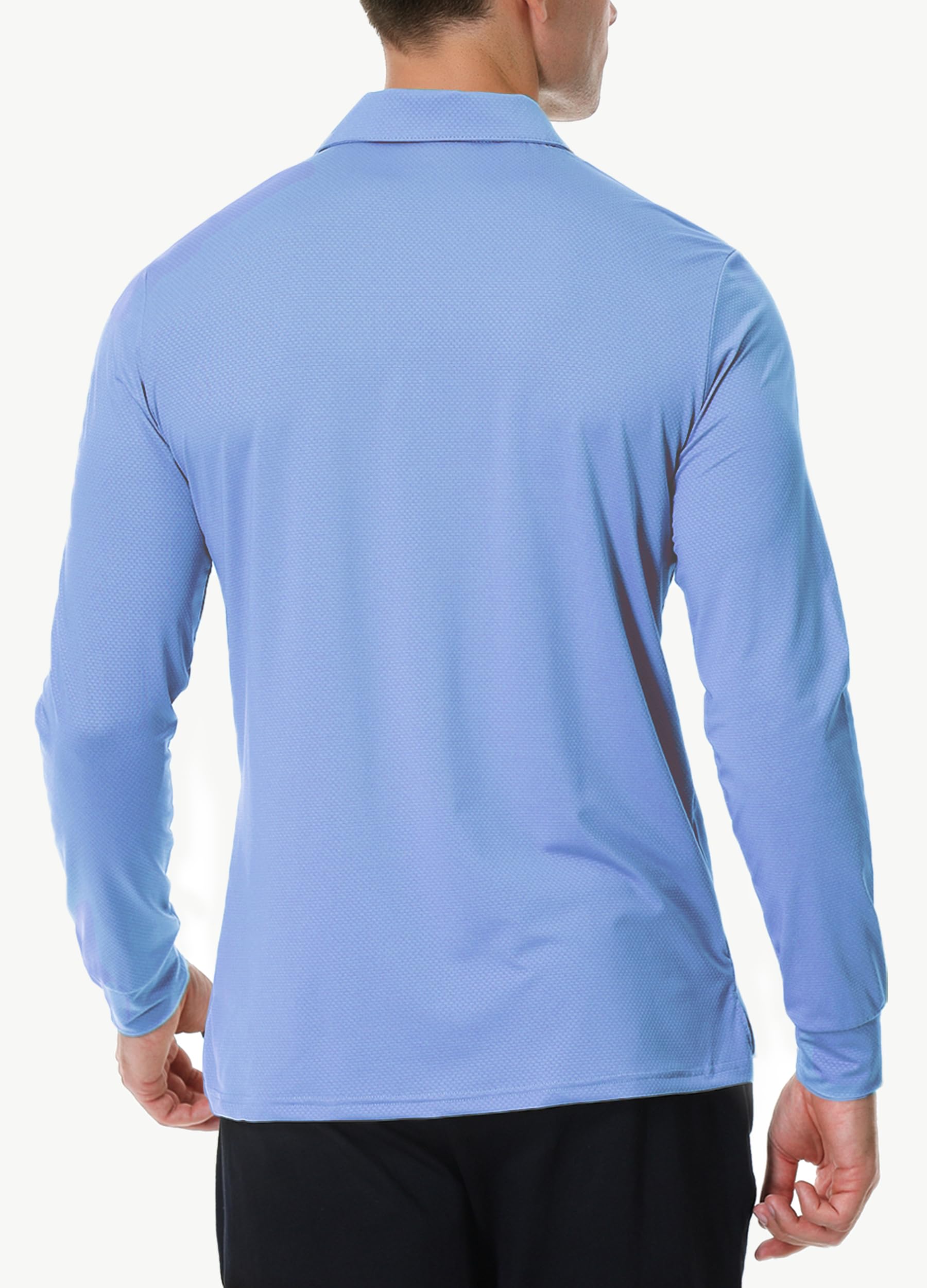 JWM Men's Long Sleeve Golf Polo Shirts - Athletic Casual Travel Performance Collar Shirts Lightweight Quick Dry UPF50