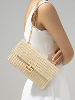 Load image into Gallery viewer, SWEETV Straw Purse Woven Beach Bag Summer Straw Clutch Purse Boho Crossbody Bags for Women Small Raffia Shoulder Bag
