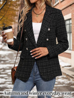 Load image into Gallery viewer, Mina Self Blazers for Women 2025 Black Fall Business Casual Womens Blazer Holiday Party Outfits Plaid Houndstooth Work Casual Trendy Women&#39;s Suits Funeral Jackets Suit Clothes Vacation Fashion Jacket
