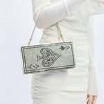 Load image into Gallery viewer, MAYIFDO Diamond Sliver Crystal Evening Bag Rhinestone Bling Handbags Ace of Spades Purses Poker Card Clutch For Party.
