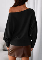 Load image into Gallery viewer, PRETTYGARDEN Women Off The Shoulder Sweater 2025 Fall Trendy Long Batwing Sleeve Knit Pullover Going Out Tops Winter Clothing (Black,Medium)
