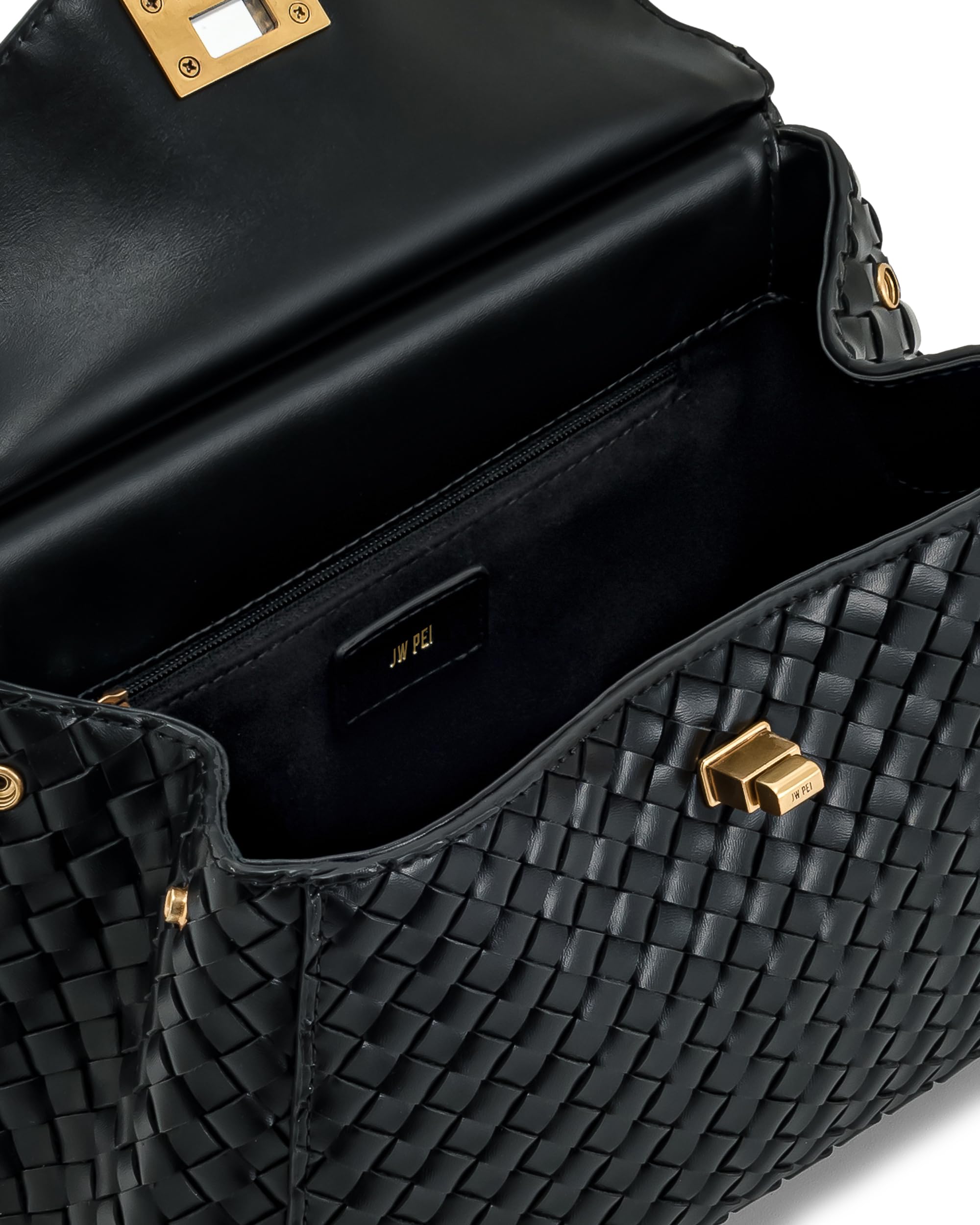 JW PEI Women's Lucia Classic Top Handle Woven Bag - Black