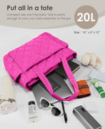 Load image into Gallery viewer, Uselike Tote Bag for Women, Lightweight Puffer Tote Work Bags with Compartments for Travel, Quilted Shoulder Bag with Zipper
